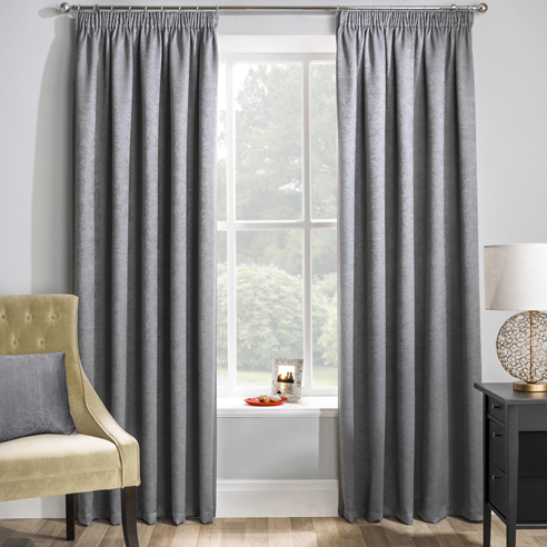 Matrix Pencil Pleat, Grey - Ready Made Curtains - Image 3